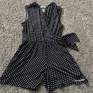 Nick and Nash. Women romper. Black white pick a dot